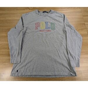 Polo Ralph Lauren Big & Tall Grey Heather Logo Crew-Neck Long Sleeve T-Shirt XLT